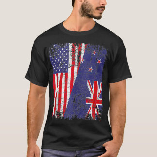 NYA ZEALAND ROOTS Halamerikanska Flagga KIWI FLAGG T Shirt