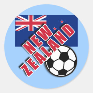 NYA ZEALAND World Soccer Fläkt Tshirts Runt Klistermärke