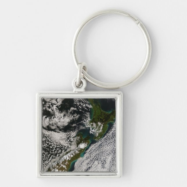 Nya Zeeland 5 Fyrkantig Silverfärgad Nyckelring (Framsidan)