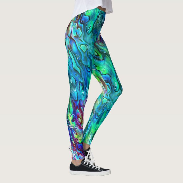 Nya Zeeland Abalone Paua Skal Mönster 1 Leggings (Höger)