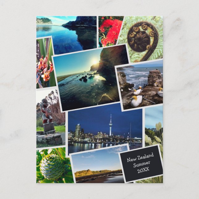 Nya Zeeland Anpassad Foto Collage Postkort Vykort (Framsida)