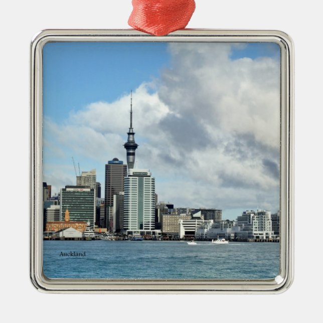 NYA ZEELAND:Auckland Skyline Julgransprydnad Metall (Framsidan)