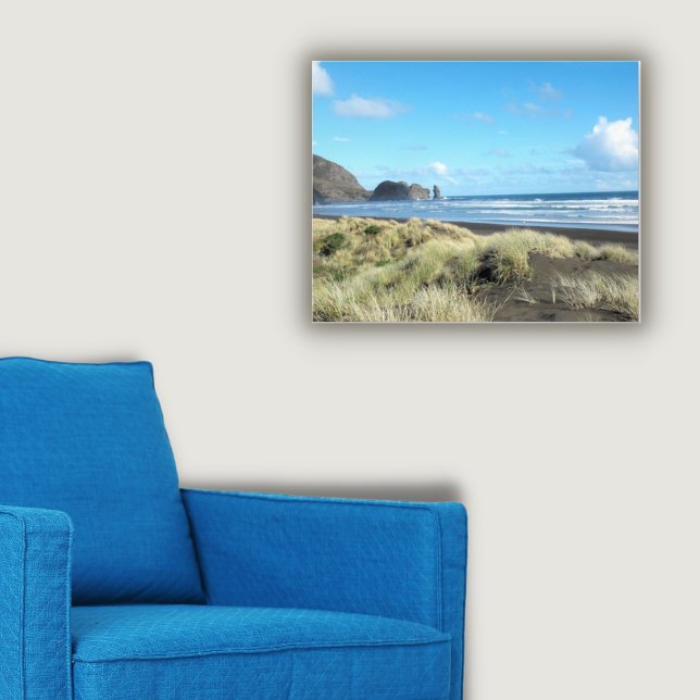 Nya Zeeland Auckland Summer Piha Beach Fototryck (New Zealand Auckland Summer Piha Beach Photo Print, Wall Decor)