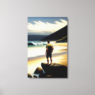 Nya Zeeland Beach Scene - Kanvastrycket Canvastryck