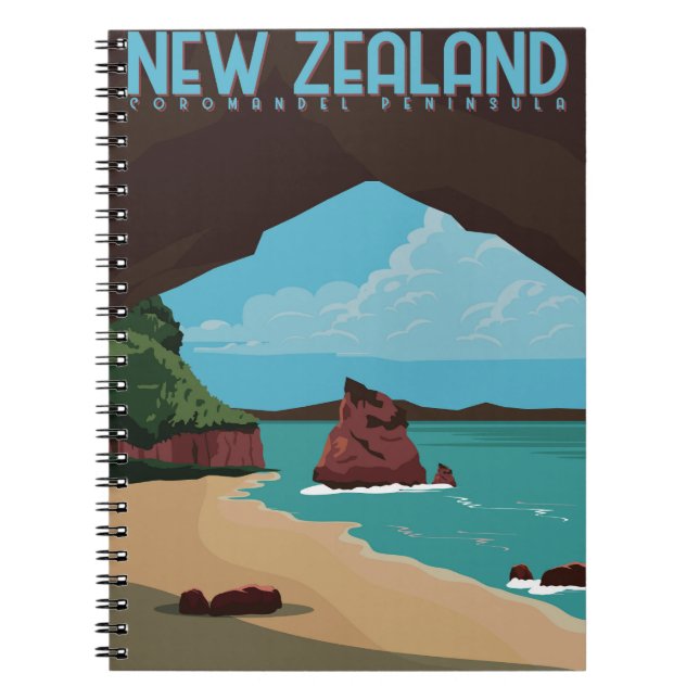 Nya Zeeland Coromandel Peninsula Anteckningsbok (Framsidan)