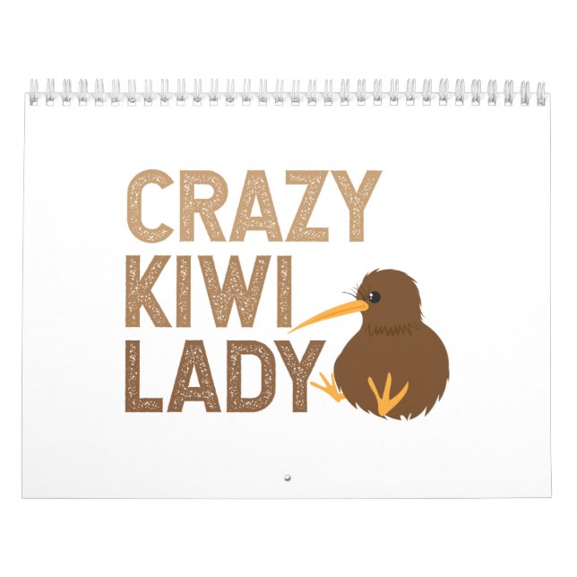 Nya Zeeland Crazy Kiwi Dam Funny Gift Idea Kalender (Omslag)