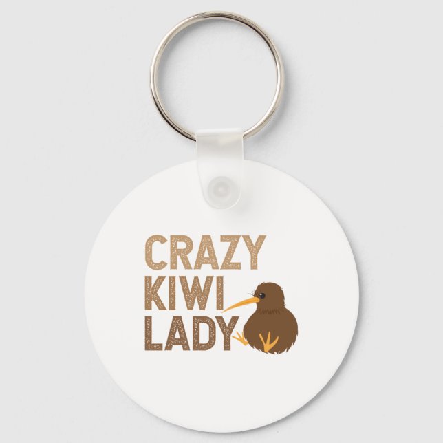 Nya Zeeland Crazy Kiwi Dam Funny Gift Idea Nyckelring (Framsida)