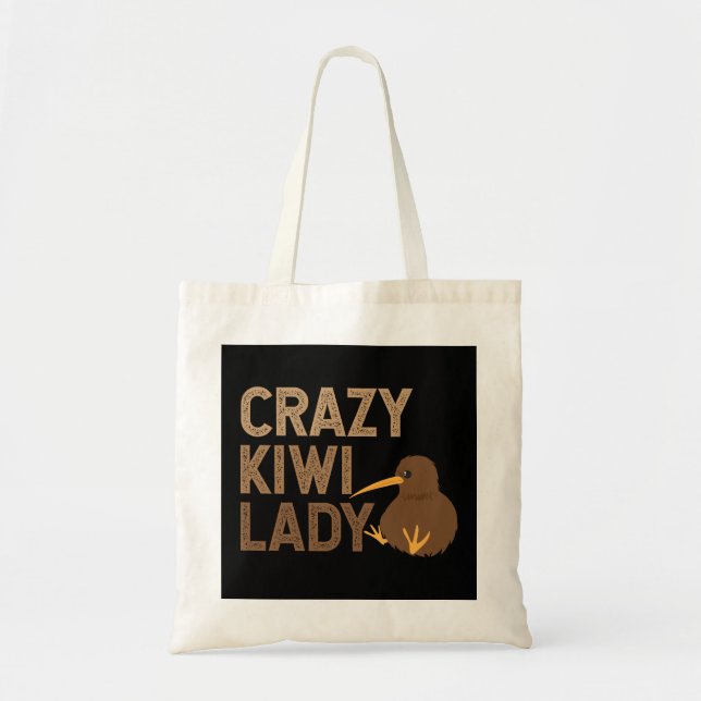 Nya Zeeland Crazy Kiwi Dam Funny Gift Idea Tygkasse (Framsidan)