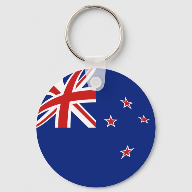 Nya Zeeland Fisheye Flagga Keychain Nyckelring (Framsida)