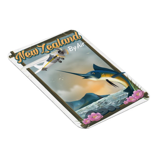 Nya Zeeland Fiske resaffisch Magnet (Högersidan)