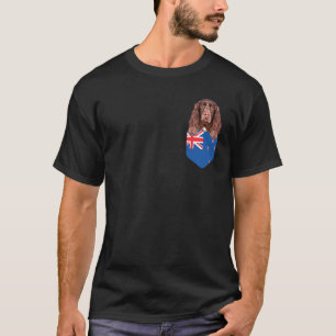 Nya Zeeland Flagga Fält Spaniens Hund i Pocket T Shirt
