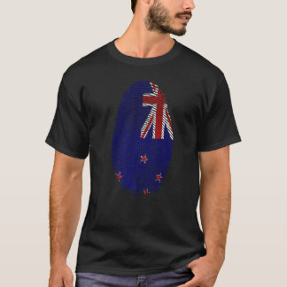 Nya Zeeland Flagga Fingerprint Dna New Zealanders T Shirt