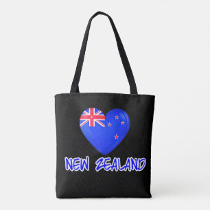 Nya Zeeland Flagga Heart Modern Tygkasse