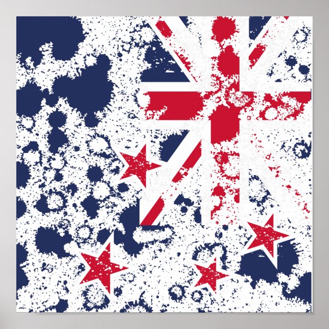 Nya Zeeland FLAGGA KCALIMA, effekt av Masanser Poster (Framsidan)