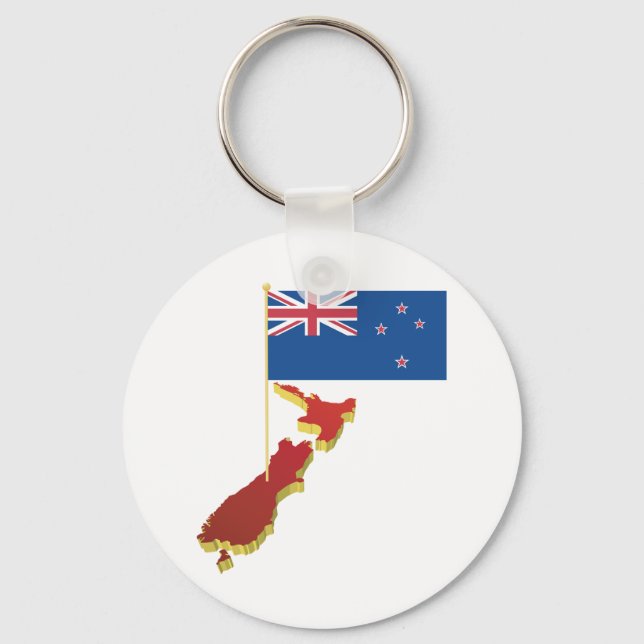 Nya Zeeland Flagga Keychain Nyckelring (Framsida)