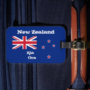 Nya Zeeland Flagga & Kia Ora bagage/Nya Zeeland Bagagebricka