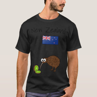 Nya Zeeland Flagga Kiwi Bird T Shirt