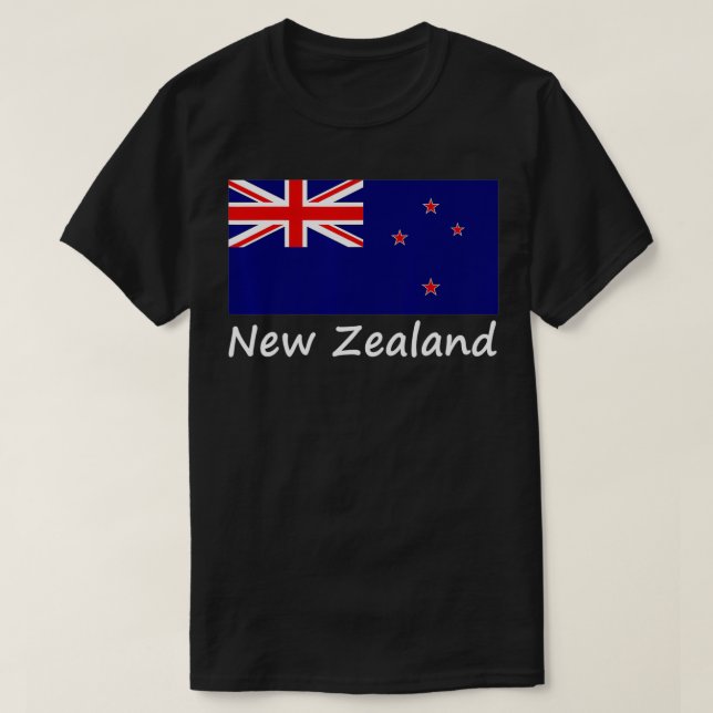 Nya Zeeland Flagga Kiwi Zealander Tee (Design framsida)