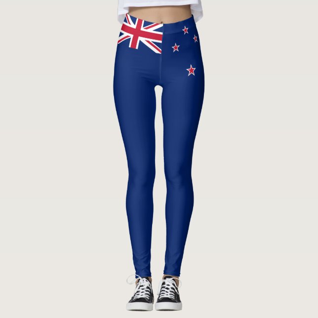 Nya Zeeland Flagga (NZ) Leggings (Framsida)