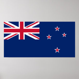Nya Zeeland Flagga (NZ) Poster