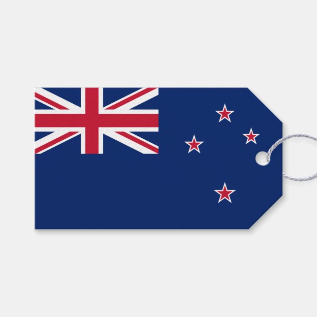 Nya Zeeland Flagga (NZ) Presentetikett (Framsidan (Horisontell))