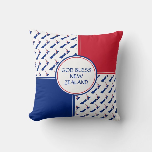 NYA ZEELAND FLAGGA Patriotic Välsigna dig Kudde (Framsida)