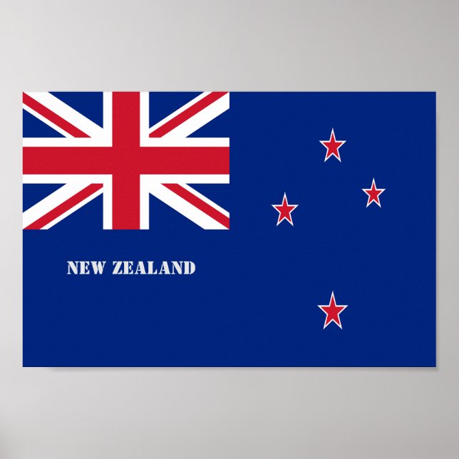 Nya Zeeland Flagga Poster (Framsidan)