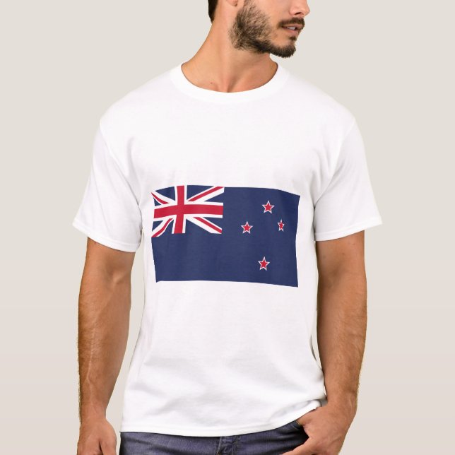 Nya Zeeland Flagga T Shirt (Framsida)