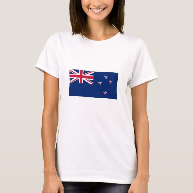 Nya Zeeland Flagga T Shirt (Framsida)