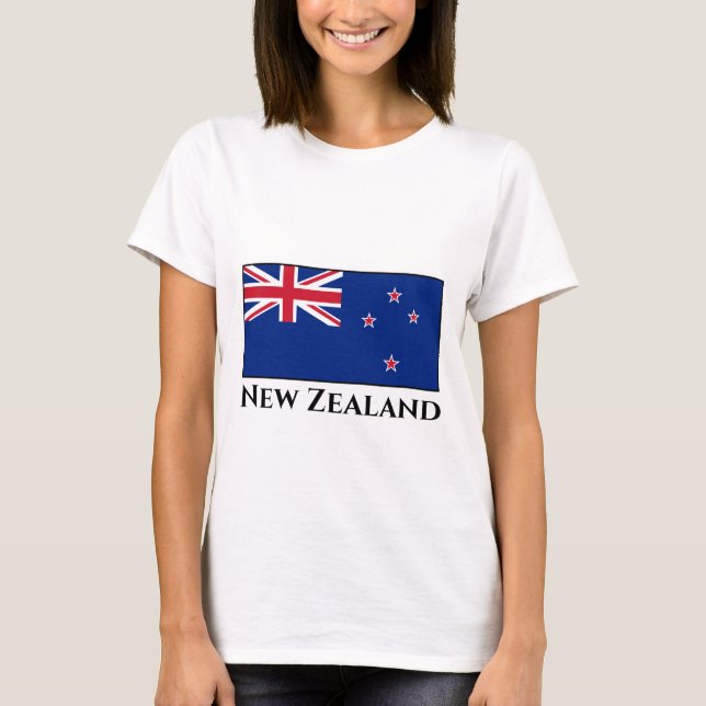 Nya Zeeland Flagga T Shirt (Framsida)