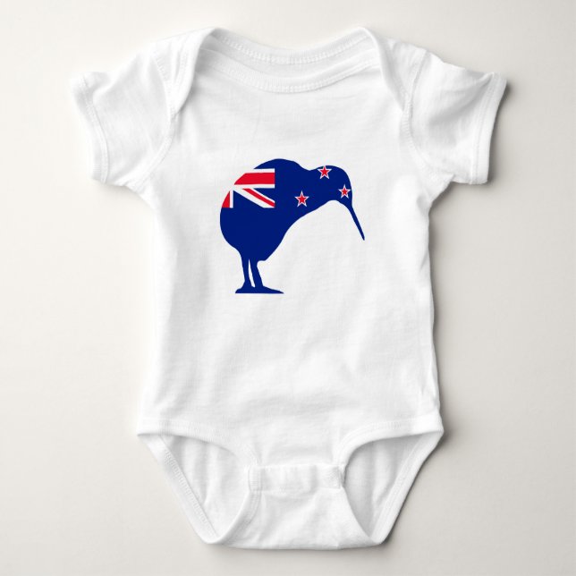 Nya Zeeland Flagga With Kiwi SIlhouette Tee (Framsida)