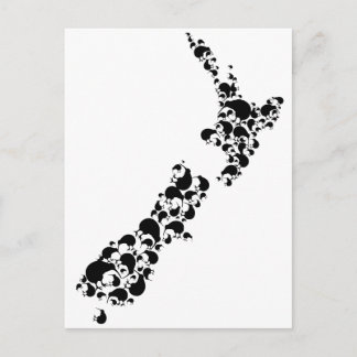 NYA ZEELAND - fullt kiwis - svart Vykort