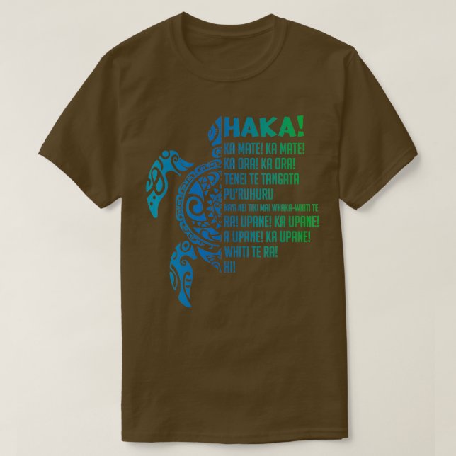 Nya Zeeland Haka Ka Mate Sång urtle Rugby Maori T Shirt (Design framsida)