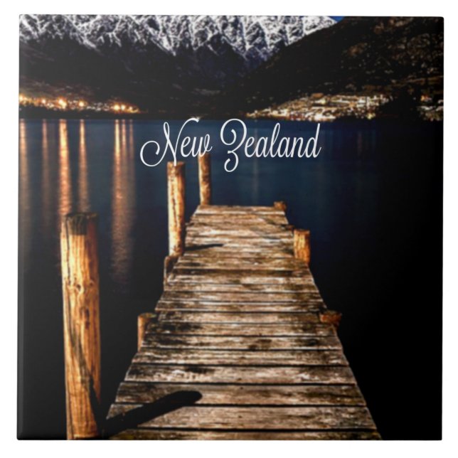 Nya Zeeland i natt Kakelplatta (Framsidan)