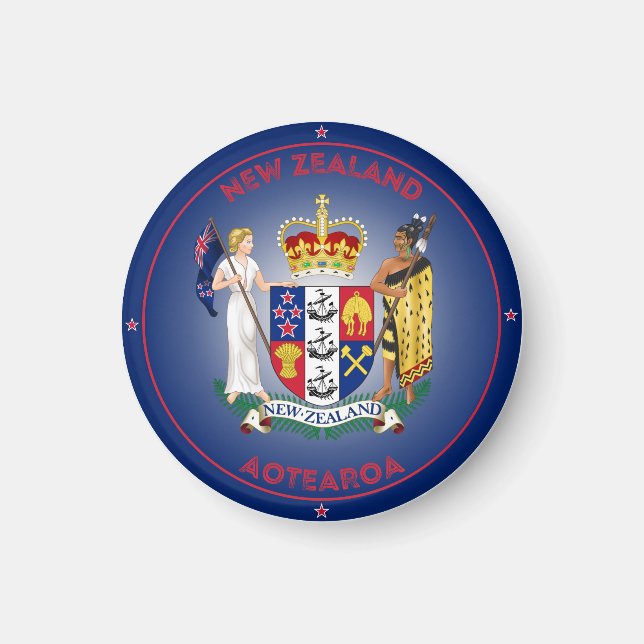 Nya Zeeland Jackar av Arm Circle Shape Magnet (Framsidan)