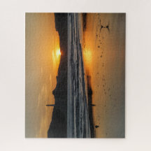 Nya Zeeland Jigszawa Puzzle - Castlepoint sunrise
