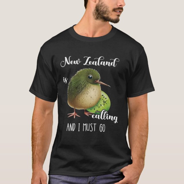 Nya Zeeland kallar Kiwi Bird Animal Wildlife B T Shirt (Framsida)