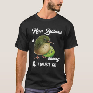 Nya Zeeland kallar Kiwi Bird Wildlife Fruit and T Shirt