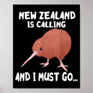 Nya Zeeland kallar Kiwi fågel Vilda djur Djur Poster