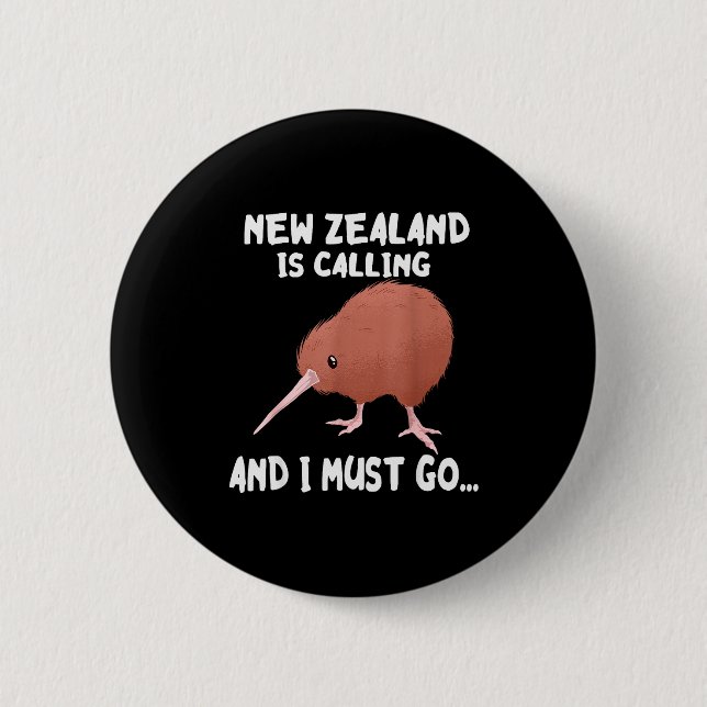 Nya Zeeland kallar Kiwi Fågel Vilda Djur  Knapp (Framsida)