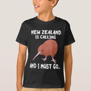 Nya Zeeland kallar Kiwi Fågel Vilda Djur T Shirt