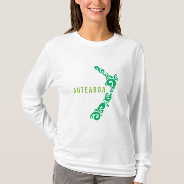 Nya Zeeland Karta Aotearoa Nya Zealander Gift Idea T Shirt (Framsida)