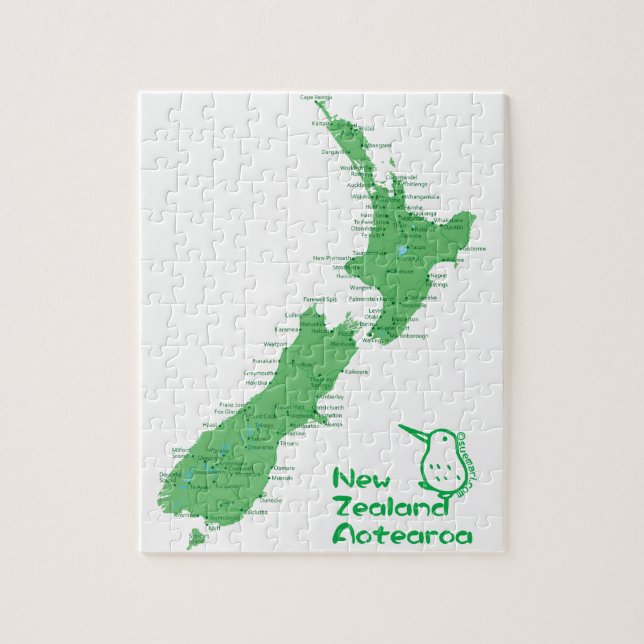 Nya Zeeland Karta Pussel (Vertikal)