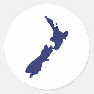 Nya Zeeland Karta Runt Klistermärke