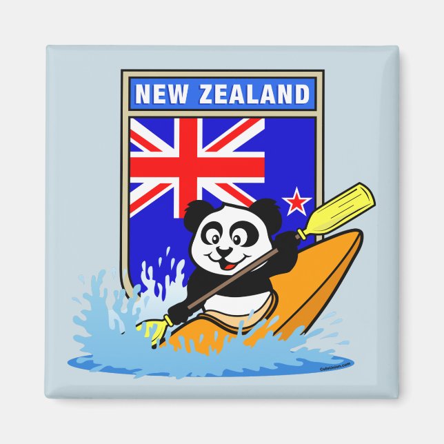 Nya Zeeland Kayaking Panda Magnet (Framsidan)