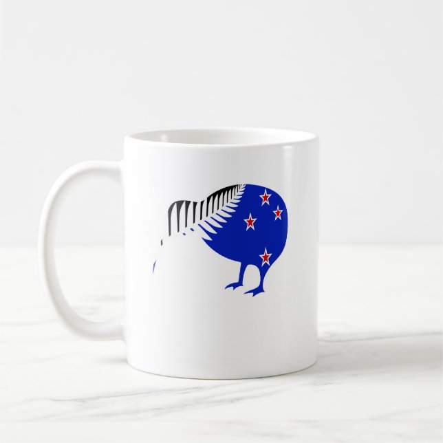 Nya Zeeland, Kiwi Bird, Silver Fern Kaffemugg (Vänster)