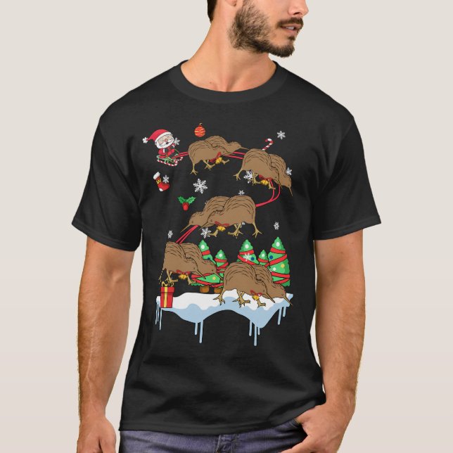 Nya Zeeland Kiwi Bird Ugly jul Winter Gift T Shirt (Framsida)