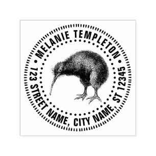 Nya Zeeland Kiwi Fågel Namn Returadress Självfärgande Stämpel