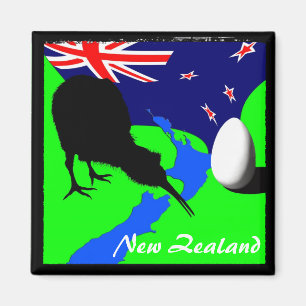 Nya Zeeland, Kiwi, Flagga (Magnet) Magnet