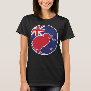 Nya Zeeland Kiwi New Zealander National Animal Fla T Shirt